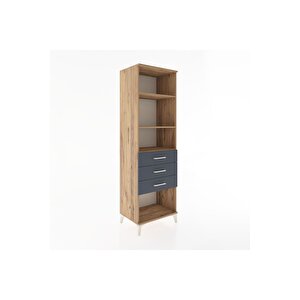 Hyperion Dolap 3 Raflı 3 Çekmeceli 60x44x195 Çam-antrasit