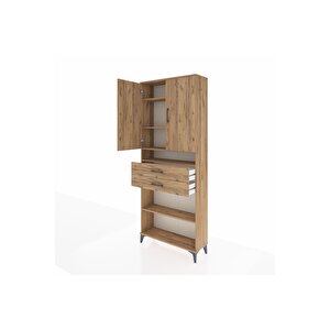 Arges Dolap 5 Raflı 2 Çekmeceli 2 Kapaklı 88x30x221 Çam-çam