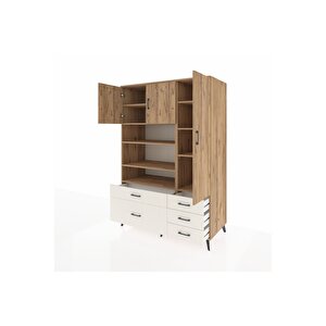 Kronos Dolap 9 Raflı 5 Çekmeceli 3 Kapaklı 132x59x195 Çam-çam/aytaşı