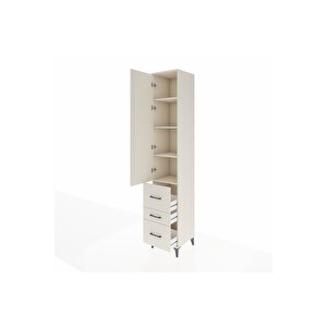 Hyperion Dolap 4 Raflı 3 Çekmeceli Tek Kapaklı 44x44x243 Aytaşı-aytaşı