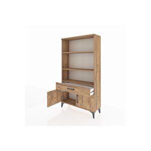 Arges Dolap 3 Raflı Tek Çekmeceli 2 Kapaklı 88x30x163 Çam-çam