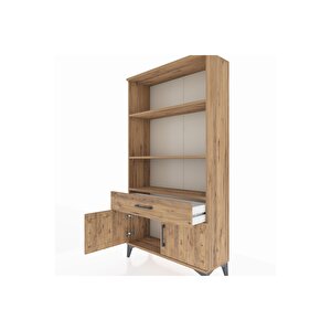 Arges Dolap 3 Raflı Tek Çekmeceli 2 Kapaklı 88x30x163 Çam-çam