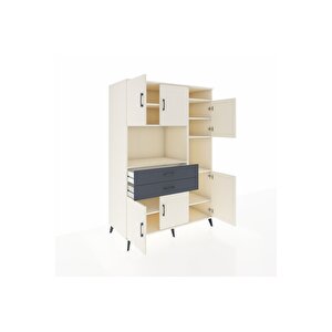 Kronos Dolap 9 Raflı 2 Çekmeceli 6 Kapaklı 132x59x195 Aytaşı-aytaşı/antrasit