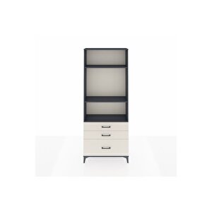 Arges Dolap 3 Raflı 3 Çekmeceli 88x30x221 Antrasit-aytaşı