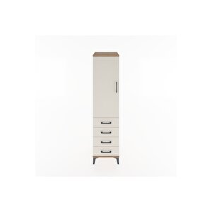 Hyperion Dolap 2 Raflı 4 Çekmeceli Tek Kapaklı 44x44x182 Çam-aytaşı