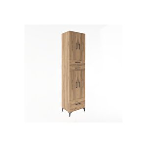 Hyperion Dolap 5 Raflı 3 Çekmeceli 4 Kapaklı 60x44x243 Çam-çam