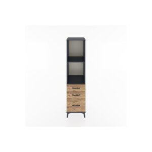 Hyperion Dolap 2 Raflı 3 Çekmeceli 44x44x182 Antrasit-çam
