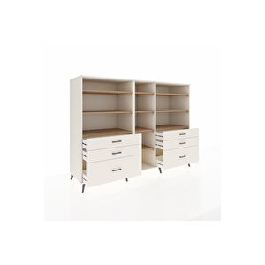 Kronos Dolap 10 Raflı 6 Çekmeceli  220x59x163 Aytaşı-çam/aytaşı