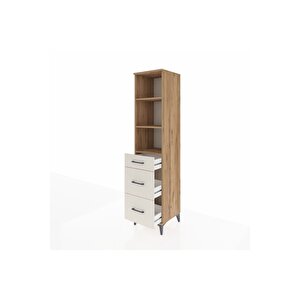 Hyperion Dolap 3 Raflı 3 Çekmeceli Tek Kapaklı 44x44x195 Çam-aytaşı