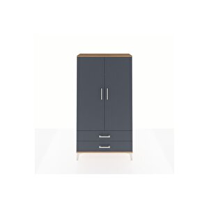 Arges Dolap 3 Raflı 2 Çekmeceli 2 Kapaklı 88x30x163 Çam-antrasit