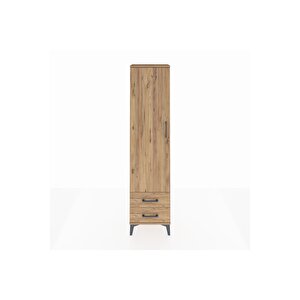 Arges Dolap Tek Raflı 2 Çekmeceli Tek Askılı 44x30x182 Çam-çam