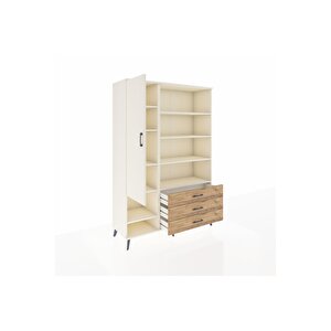 Hyperion Dolap 9 Raflı 3 Çekmeceli Tek Kapaklı  132x44x195 Aytaşı-aytaşı/çam