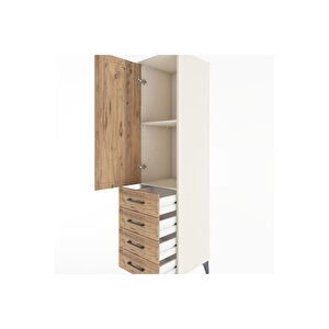 Hyperion Dolap 2 Raflı 4 Çekmeceli Tek Kapaklı 44x44x182 Aytaşı-çam