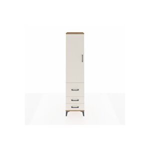 Hyperion Dolap 4 Raflı 3 Çekmeceli Tek Kapaklı 44x44x195 Çam-aytaşı