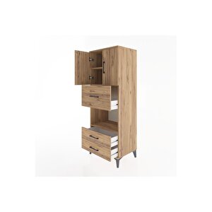 Hyperion Dolap 3 Raflı 3 Çekmeceli 2 Kapaklı 60x44x163 Çam-çam