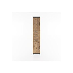 Hyperion Dolap 3 Raflı 3 Çekmeceli 2 Kapaklı 44x44x221 Antrasit-çam