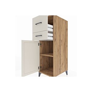 Kronos Dolap Tek Raflı 2 Çekmeceli Tek Kapaklı 44x59x134 Çam-aytaşı
