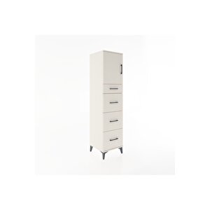 Hyperion Dolap Tek Raflı 4 Çekmeceli Tek Kapaklı 44x44x182 Aytaşı-aytaşı