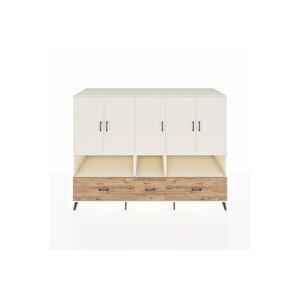 Kronos Dolap 12 Raflı 3 Çekmeceli 5 Kapaklı 220x59x163 Aytaşı-aytaşı/çam