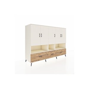 Kronos Dolap 12 Raflı 3 Çekmeceli 5 Kapaklı 220x59x163 Aytaşı-aytaşı/çam