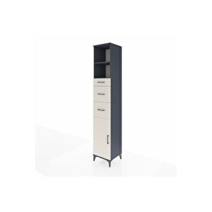 Hyperion Dolap 3 Raflı 3 Çekmeceli Tek Kapaklı 44x44x243 Antrasit-aytaşı