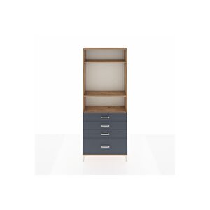 Arges Dolap 3 Raflı 4 Çekmeceli 88x30x221 Çam-antrasit