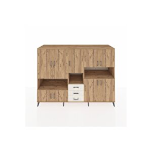 Kronos Dolap 13 Raflı 3 Çekmeceli 9 Kapaklı 220x59x163 Çam-çam/aytaşı