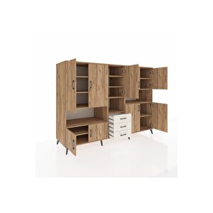 Kronos Dolap 13 Raflı 3 Çekmeceli 9 Kapaklı 220x59x163 Çam-çam/aytaşı