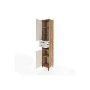 Hyperion Dolap 5 Raflı 2 Çekmeceli 2 Kapaklı 44x44x243 Çam-aytaşı