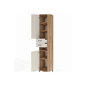 Hyperion Dolap 5 Raflı 2 Çekmeceli 2 Kapaklı 44x44x243 Çam-aytaşı