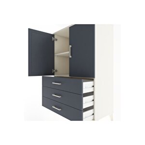 Hyperion Dolap 2 Raflı 3 Çekmeceli 2 Kapaklı 88x44x134 Aytaşı-antrasit