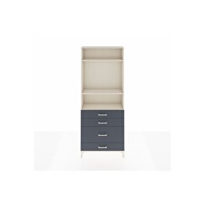 Arges Dolap 3 Raflı 4 Çekmeceli 88x30x221 Aytaşı-antrasit