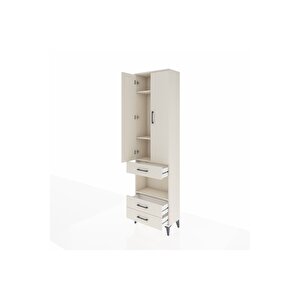 Arges Dolap 4 Raflı 3 Çekmeceli 2 Kapaklı 60x30x221 Aytaşı-aytaşı