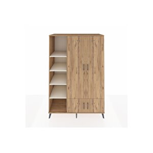 Kronos Dolap 6 Raflı 4 Kapaklı Tek Askılı 132x59x195 Çam-çam/aytaşı