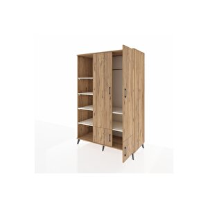 Kronos Dolap 6 Raflı 4 Kapaklı Tek Askılı 132x59x195 Çam-çam/aytaşı