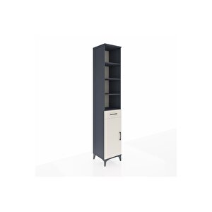 Hyperion Dolap 6 Raflı Tek Çekmeceli Tek Kapaklı 44x44x243 Antrasit-aytaşı