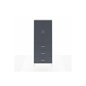 Arges Dolap 2 Raflı 3 Çekmeceli 2 Kapaklı 88x30x221 Aytaşı-antrasit