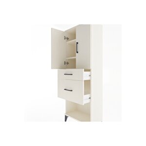 Arges Dolap 3 Raflı 2 Çekmeceli 2 Kapaklı 60x30x163 Aytaşı-aytaşı