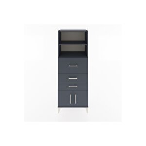 Hyperion Dolap 2 Raflı 3 Çekmeceli 2 Kapaklı 60x44x163 Antrasit-antrasit