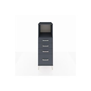 Kronos Dolap Tek Raflı 4 Çekmeceli 44x59x134 Antrasit-antrasit