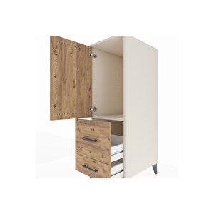 Kronos Dolap Tek Raflı 2 Çekmeceli Tek Kapaklı 44x59x134 Aytaşı-çam