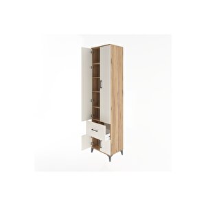 Hyperion Dolap 5 Raflı Tek Çekmeceli 4 Kapaklı 60x44x243 Çam-aytaşı