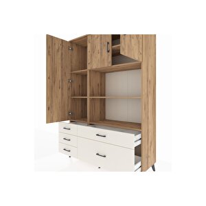 Hyperion Dolap 7 Raflı 5 Çekmeceli 3 Kapaklı 132x44x195 Çam-çam/aytaşı