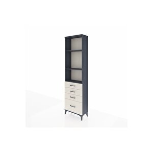 Arges Dolap 3 Raflı 4 Çekmeceli 60x30x221 Antrasit-aytaşı