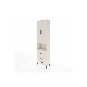 Arges Dolap 4 Raflı 3 Çekmeceli 2 Kapaklı 60x30x221 Aytaşı-aytaşı