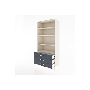 Hyperion Dolap 4 Raflı 3 Çekmeceli 88x44x195 Aytaşı-antrasit
