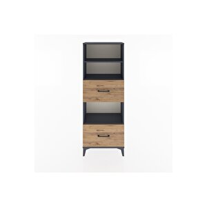 Arges Dolap 3 Raflı 2 Çekmeceli 60x30x163 Antrasit-çam