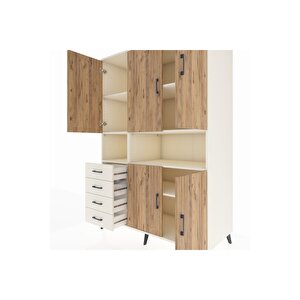 Kronos Dolap 7 Raflı 4 Çekmeceli 5 Kapaklı 132x59x195 Aytaşı-çam/aytaşı