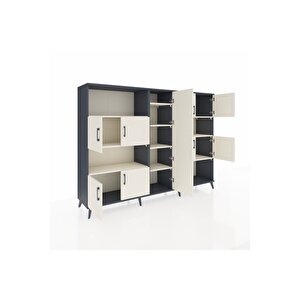 Hyperion Dolap 10 Raflı 9 Kapaklı 220x44x163 Antrasit-aytaşı