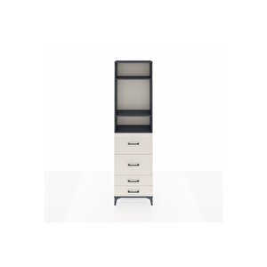 Arges Dolap 3 Raflı 4 Çekmeceli 60x30x221 Antrasit-aytaşı